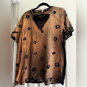 Bella Canvas Black Cheetah Print T-shirt -XL - Boutique